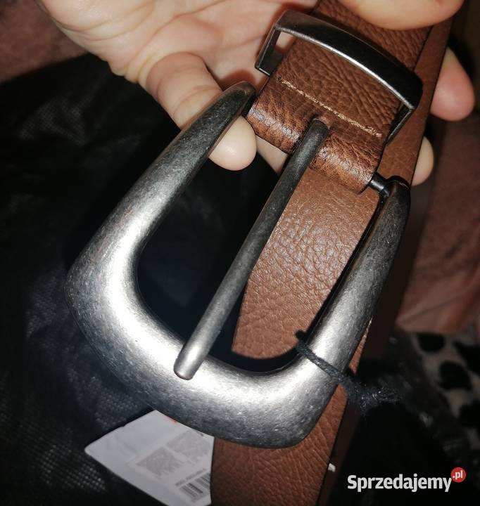 Nowy z metką SKÓRZANY pasek Z metalową klamrą I Skóra Moda i Styl