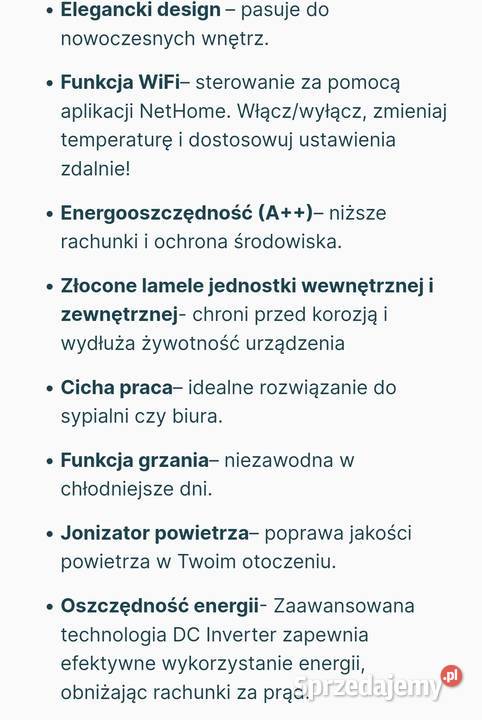 Klimatyzatory sevra freedom 35 kw nowe Krzeszowice sprzedam