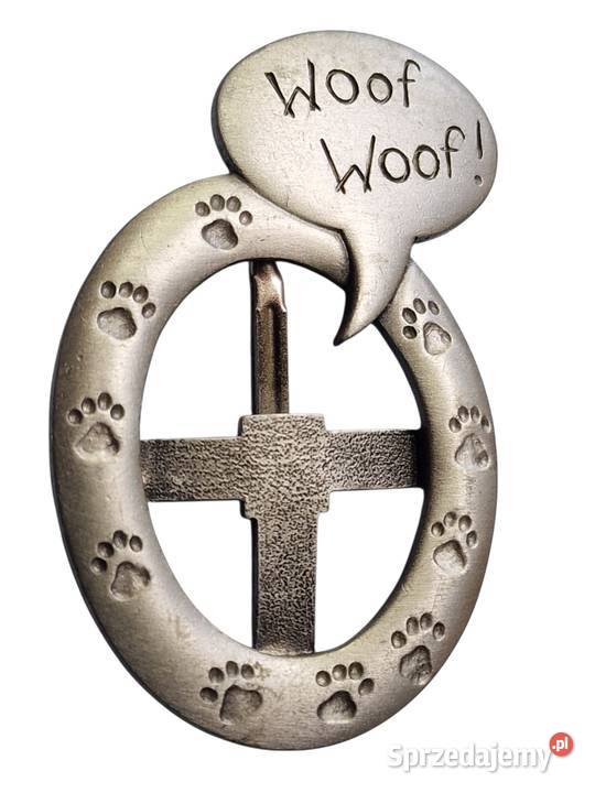 VINTAGE BROSZKA RAMKA NA ZDJĘCIE PSIE ŁAPKI WOOF Biżuteria Częstochowa