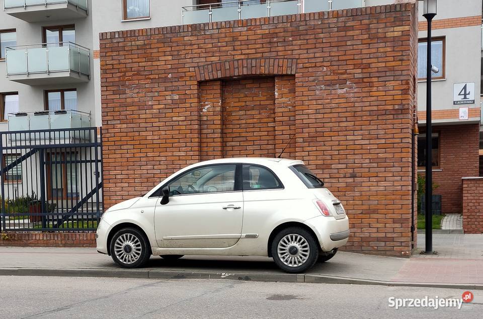 Fiat 500 Benzyna 12 Zadbany Biala Perla 1200cm3 Samochody osobowe mazowieckie Warszawa