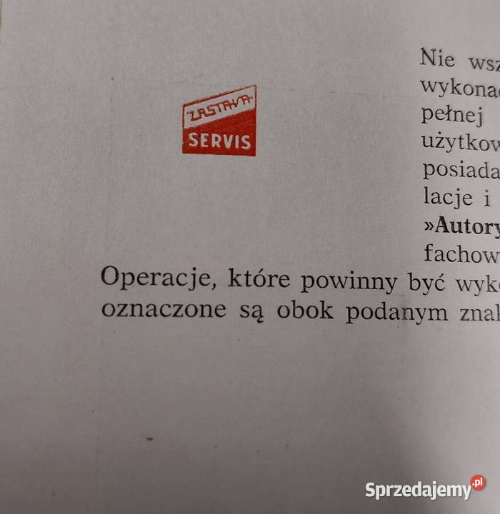 Zastava 750 instrukcja obsługi stan motoryzacja, transport Gdańsk sprzedam
