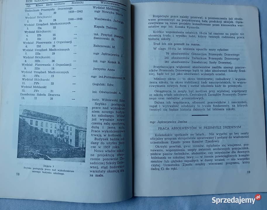 Broszura X lat Technikum Przemysłu Drzewnego w Koźminek