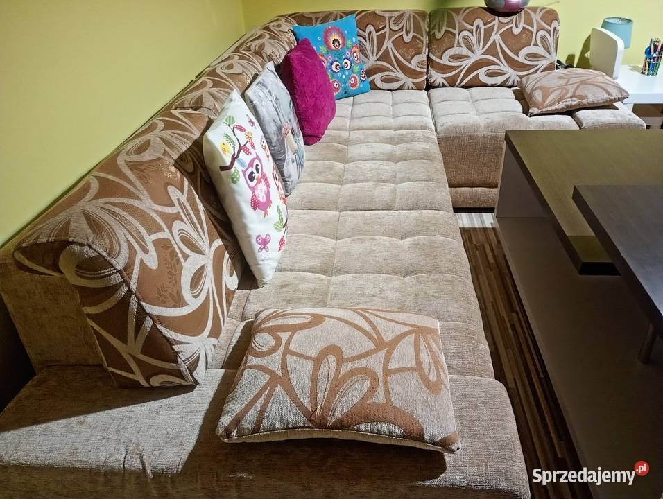 Sofa rozkładana narożna i fotel dolnośląskie