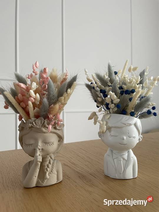 Doniczka betonowa z dekoracją prezent Tłuszcz