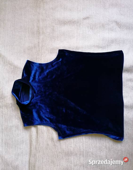 BLUZKA TOP ZE STÓJKĄ MEGA COBALT BLU VELVET R