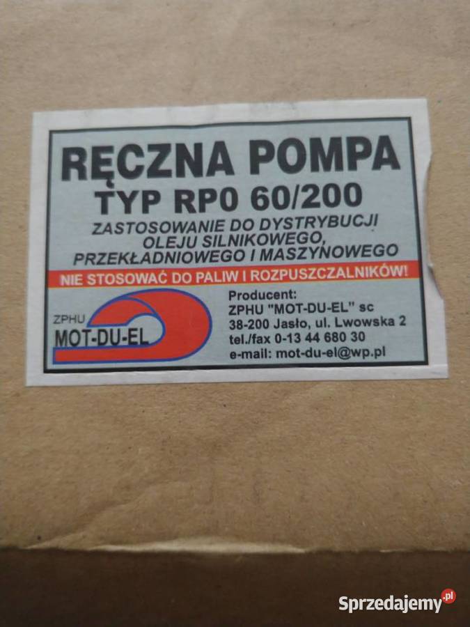 Pompka ręczna TYP RPO 60200 Stoczek Łukowski sprzedam
