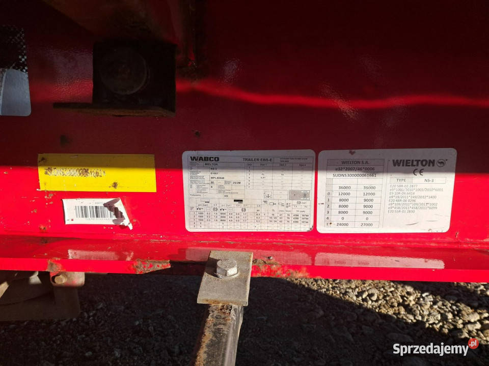 firana Wielton ns3 Wielton ns3 Poleasingowe pełny VAT Komorniki