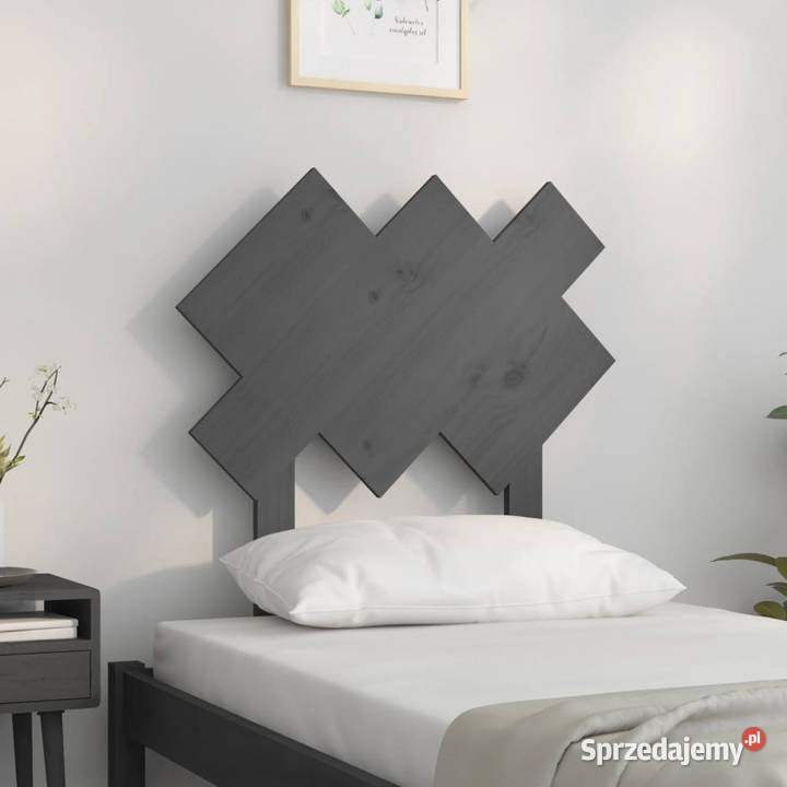 Wezgłowie łóżka szare 725x3x81 lite drewno Warszawa