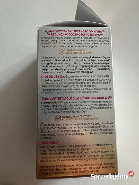 Nivea Luminous Olejekserum do ciała przeciw Poznań