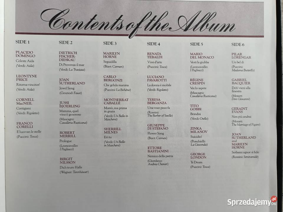 3 płytowy album winylowy A Grand Opera Gala Wronki