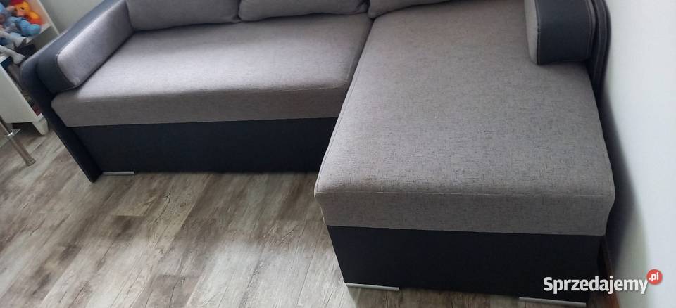 Narożnik rozkładany szary łóżko wypoczynek Małkinia Górna sprzedam