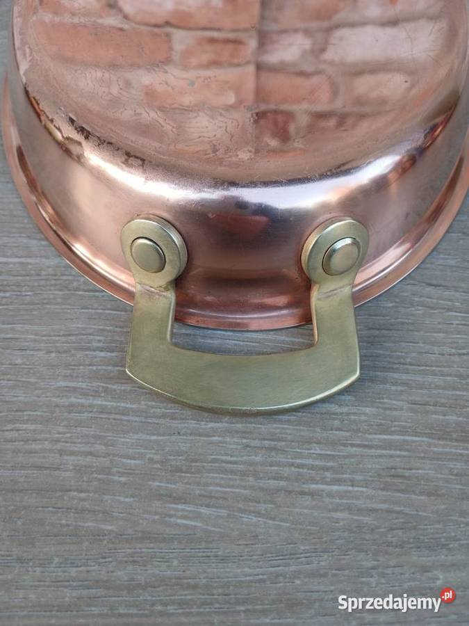 Duża miedziana patelnia do serwowania grube dno Warszawa
