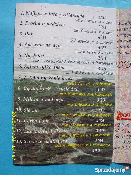 E ADAMIAK Atlantyda kaseta POP Płyty i kasety Wołów
