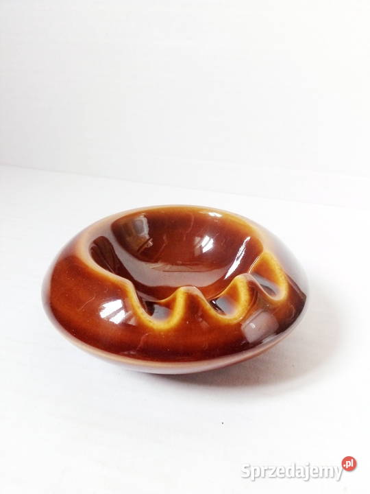 popielniczka porcelit Pruszków vintage PRL brązowy Pozostałe sprzedam