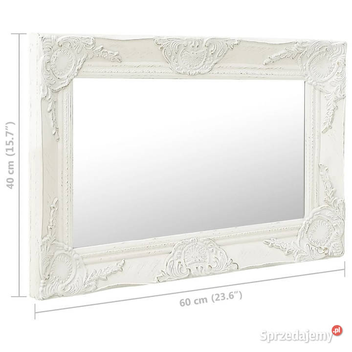 Lustro ścienne w stylu barokowym 60x40 białe Warszawa