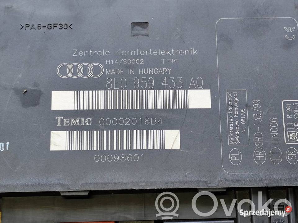 Audi A4 S4 B6 STEROWNIK MODUŁ KOMFORTU wielkopolskie