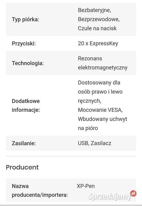 Tablet graficzny XPPEN Artist 24 Pro zachodniopomorskie Szczecinek