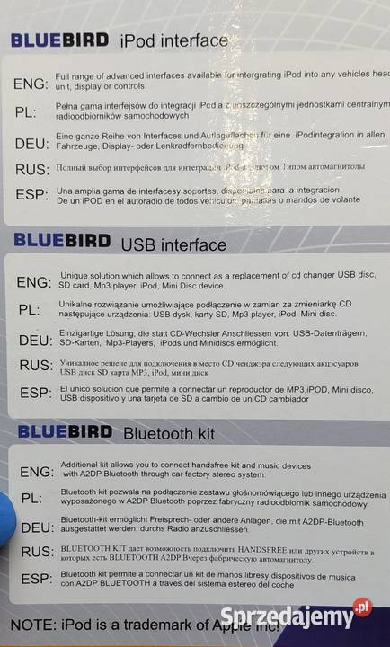 BLUEBIRD INTERFEJS AUXIN USBSDMP3 DO RADIA Mielęcin