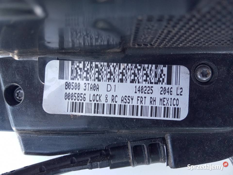 ZAMEK DRZWI PRAWY PRZÓD NISSAN ALTIMA L33 1318 Nowy Tomyśl sprzedam