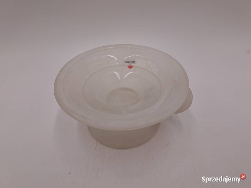 Szklany biały mleczny świecznik Herner Glas małopolskie Olkusz