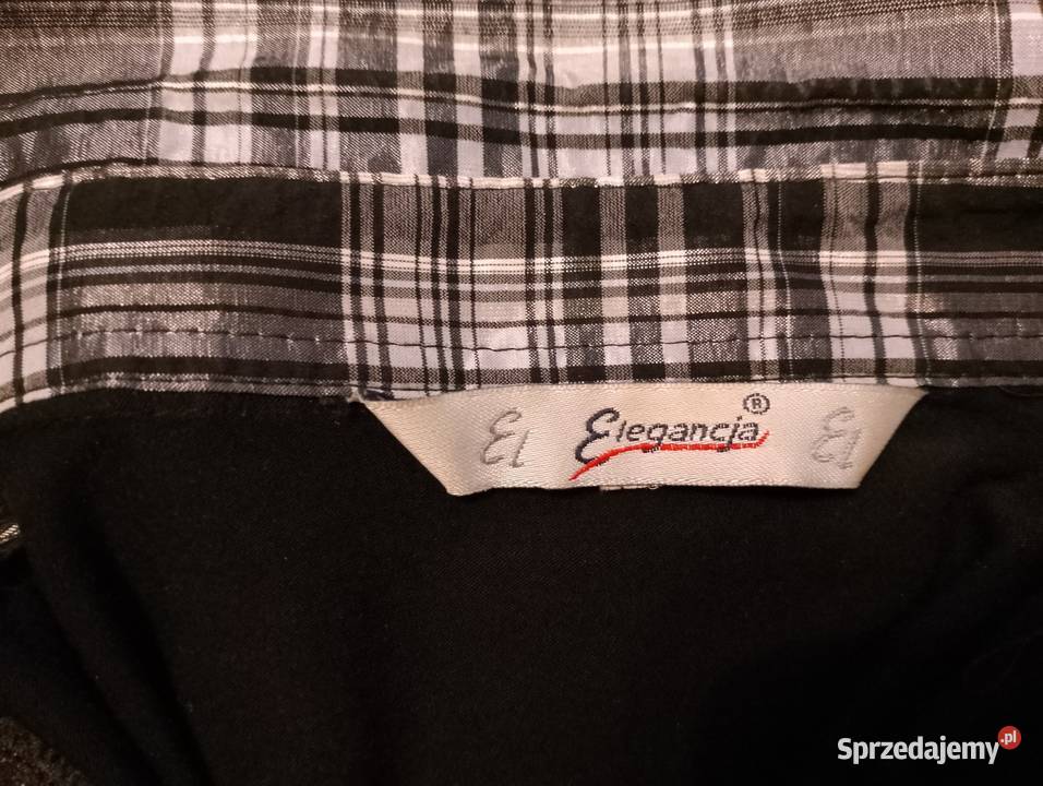 CZARNA bluzka z długimi rękawami i biało czarną Oborniki