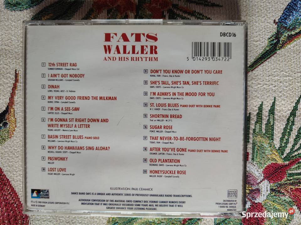 Fats Wller and Rhytms CD jazz Kraków
