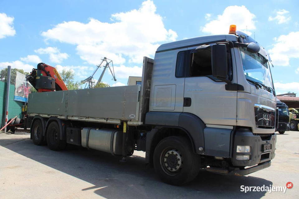 Budowlany 6x4 skrzynia z dzwigiem Palfinger MAN szary Warszawa