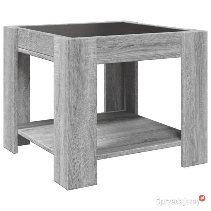 Stolik kawowy z LED szary dąb sonoma 53x53x45 Stoły mazowieckie