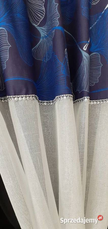 Firany granatowy liść miłorzębu Mława