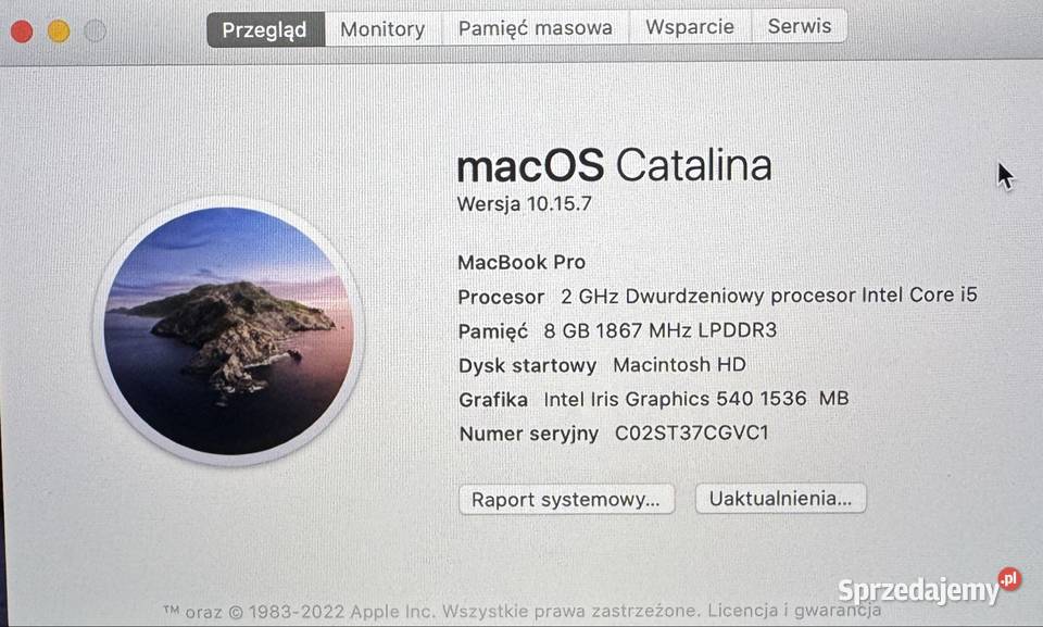 MacBook Pro 13 A1708 2016 Bateria 88 i5 8GB Warszawa