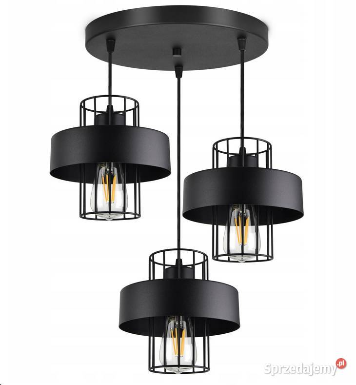 Lampa Wisząca Żyrandol Plafon Czarny Biały LOFT Choroszcz sprzedam