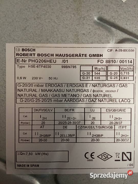 Kuchenka wolnostojąca BOSCHUŻYWANA Ozorków