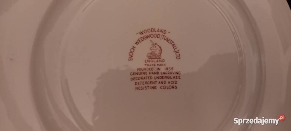 Talerz płaski angielski Enoch Wedgwood Antyki, Sztuka, Kolekcje Chełm