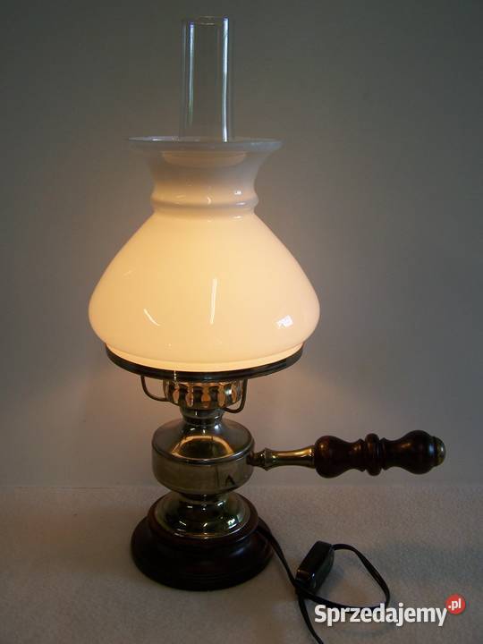 Lampa stołowa nocna w stylu retro szkło mleczne Lampy stołowe i nocne Koszalin