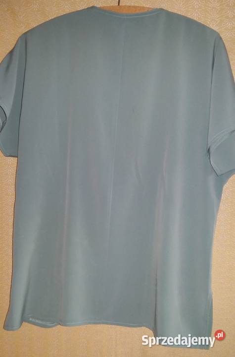 Zielona bluzka w serek z dekoltemKrótki rękawM Łódź