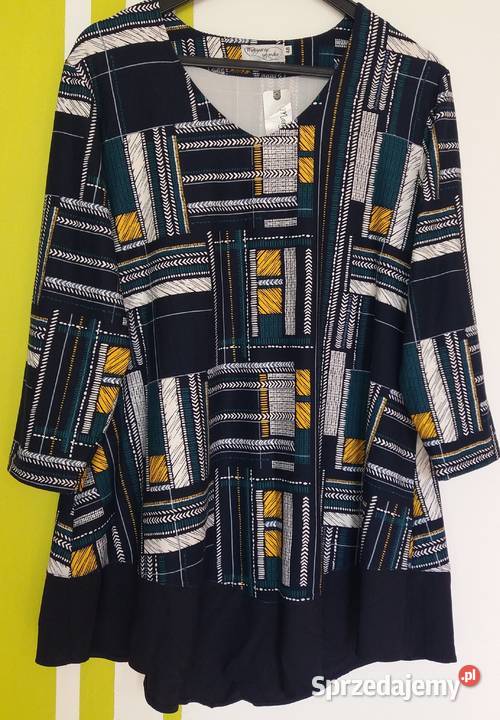 XL48 Przemiła tunika bluzka Margarite by mako kolorowy Bluzki i koszule śląskie