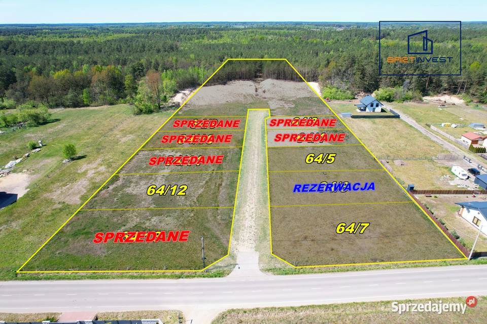 Działki budowlane 5 Ostrołęki asfalt Korczaki