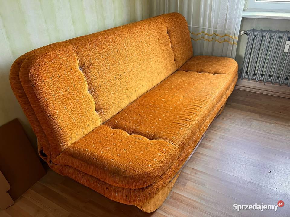 Klimatyczna pomarańczowa rozkładana wersalka Łódź