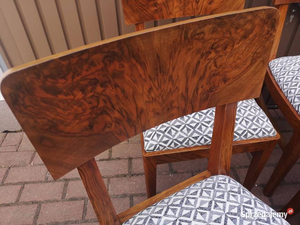 Krzesła ARTDECO Orzech Stare Antyk Komplet 6 Swarzędz sprzedam