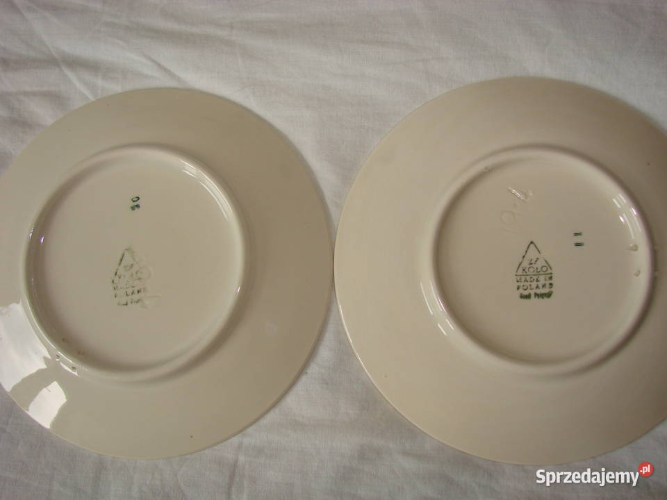 Koło fajansowy talerz dekoracyjny PRL Pruszcz Gdański