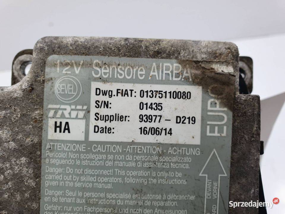 SENSOR AIRBAG FIAT DUCATO III L2H2 01375110080 osobowe Lipno
