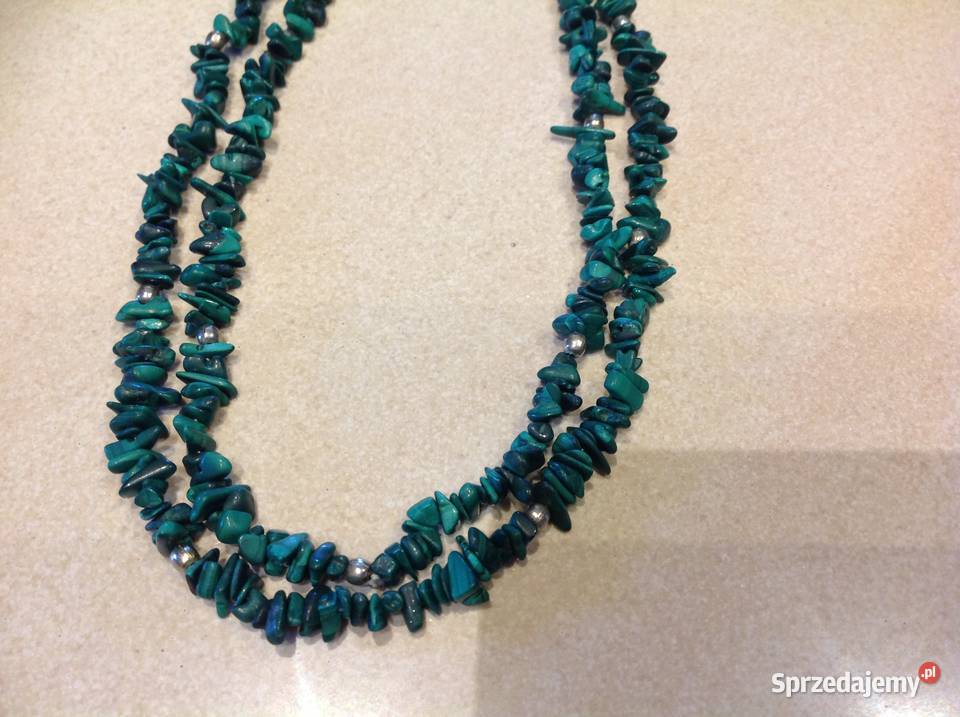 Malachit Naszyjnik Damski Vintage Nowa Sól