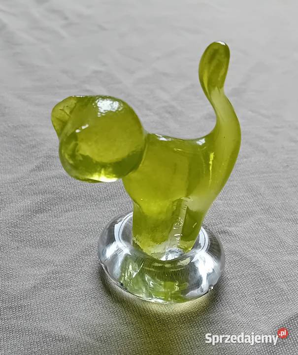 Szklana figurka Kotek w stylu Murano wielkopolskie Koźminek