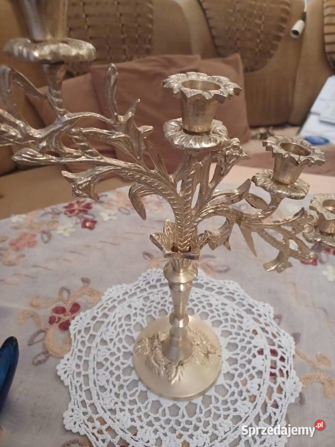 Piękny świecznik mosiężny Poznań
