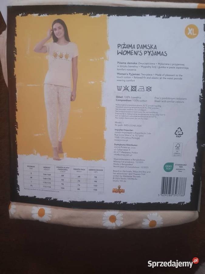 Piżama damska rozmiar XL Pszczółka Maja Warszawa