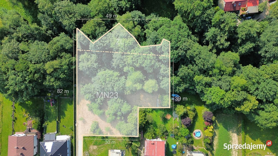 Działka budowlana pod dom lesie 21 arów Wadowice