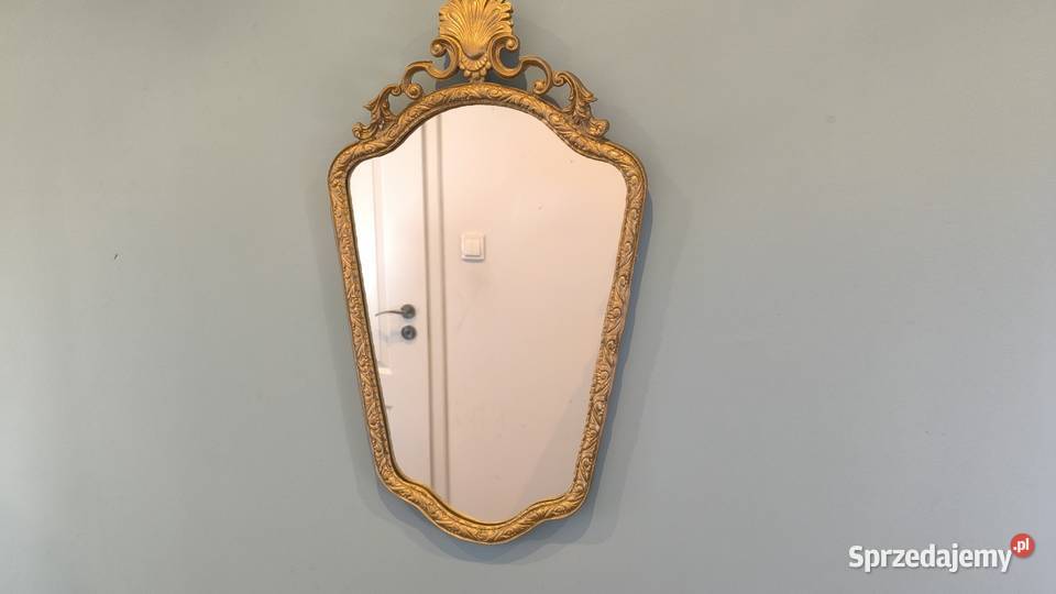 Piękne stylowe złote lustro łódzkie Łódź