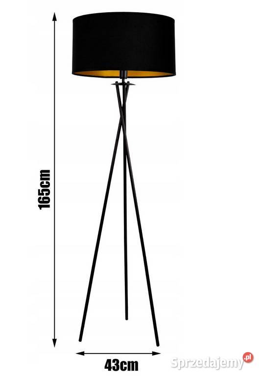 LAMPA STOJĄCA PODŁOGOWA BLACK CZARNA złota