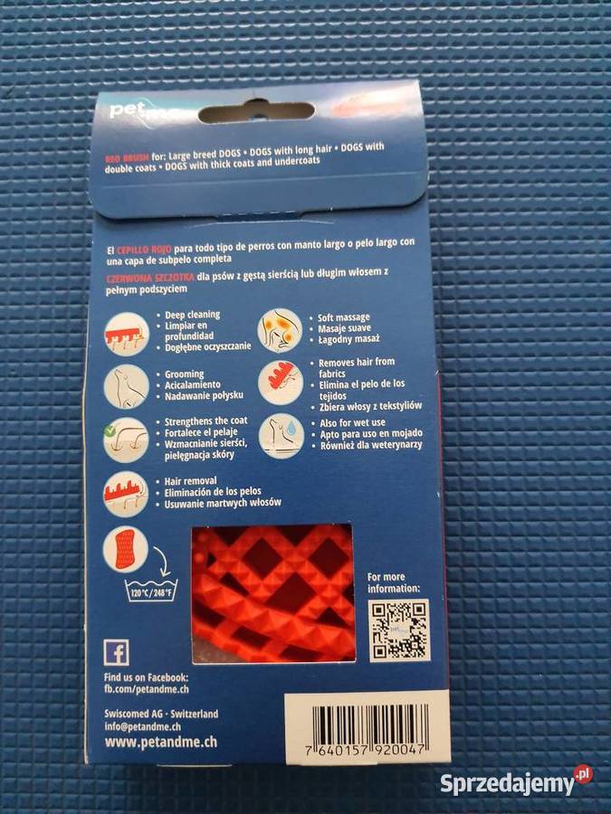 PetMe Firm Silicone Brush Red Szczotka Dla psów Piaseczno