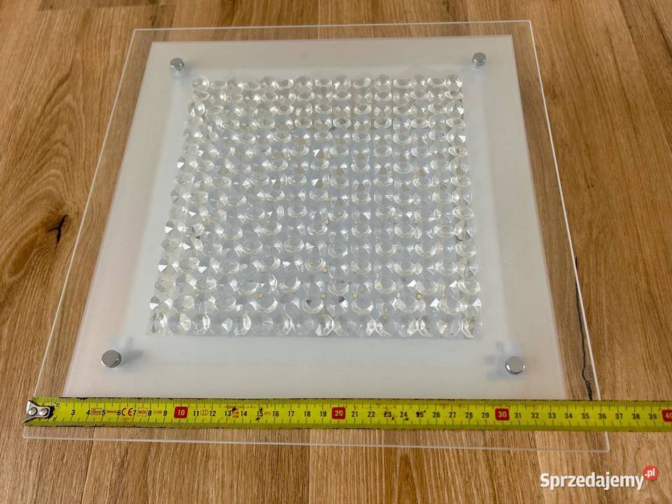 Plafon glamour kwadratowy krysztalki 36x36 Lampy Warszawa